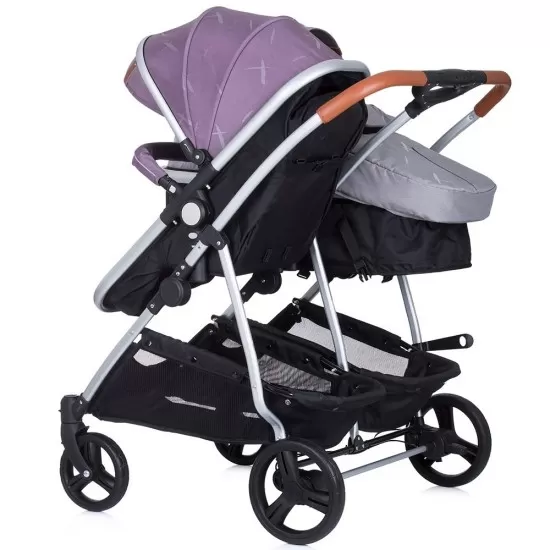 Carucior gemeni Chipolino Duo Smart 2 in 1 anthracite lilac Carucior gemeni Chipolino Duo Smart 2 in 1 anthracite lilac
