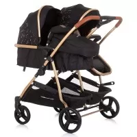 Carucior gemeni Chipolino Duo Smart 2 in 1 Ebony