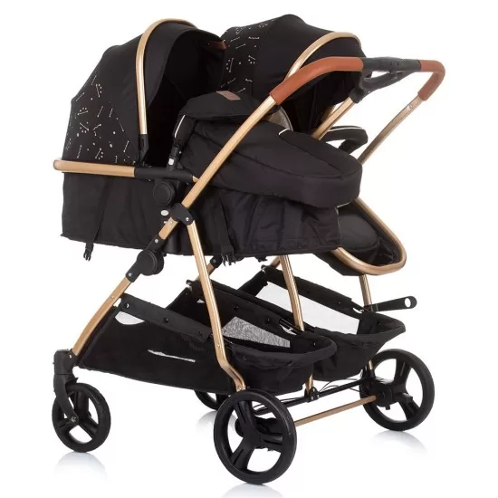 Carucior gemeni Chipolino Duo Smart 2 in 1 Ebony