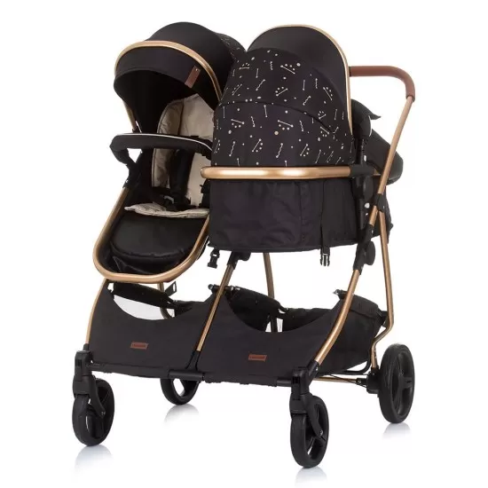 Carucior gemeni Chipolino Duo Smart 2 in 1 Ebony