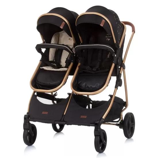 Carucior gemeni Chipolino Duo Smart 2 in 1 Ebony