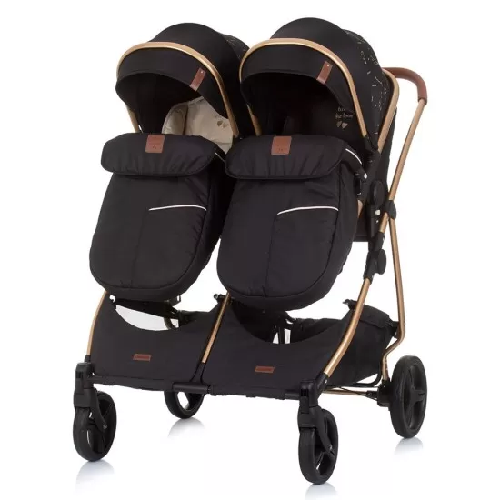 Carucior gemeni Chipolino Duo Smart 2 in 1 Ebony