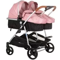 Carucior gemeni Chipolino Duo Smart 2 in 1 Flamingo