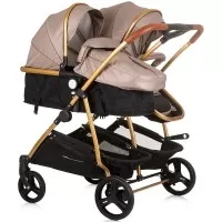 Carucior gemeni Chipolino Duo Smart 2 in 1 Golden Beige