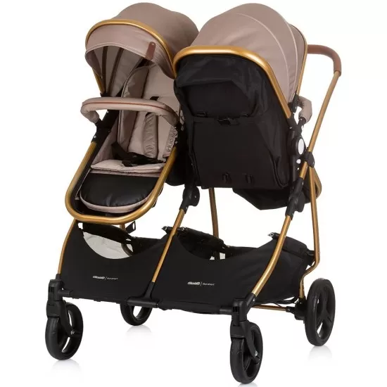 Carucior gemeni Chipolino Duo Smart 2 in 1 Golden Beige Carucior gemeni Chipolino Duo Smart 2 in 1 Golden Beige