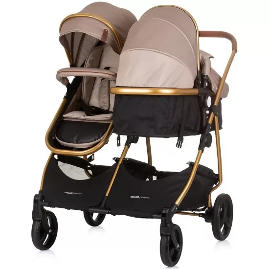 Carucior gemeni Chipolino Duo Smart 2 in 1 Golden Beige Carucior gemeni Chipolino Duo Smart 2 in 1 Golden Beige