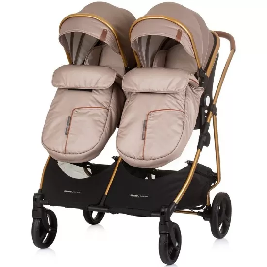 Carucior gemeni Chipolino Duo Smart 2 in 1 Golden Beige Carucior gemeni Chipolino Duo Smart 2 in 1 Golden Beige