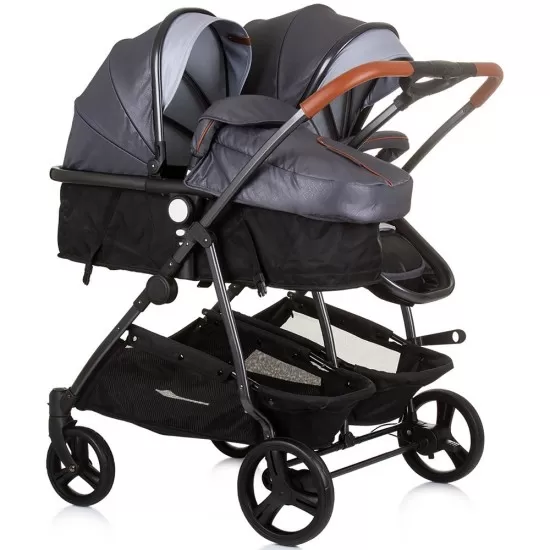 Carucior gemeni Chipolino Duo Smart 2 in 1 Silver Grey Carucior gemeni Chipolino Duo Smart 2 in 1 Silver Grey