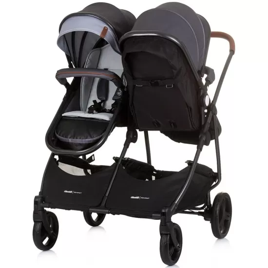 Carucior gemeni Chipolino Duo Smart 2 in 1 Silver Grey Carucior gemeni Chipolino Duo Smart 2 in 1 Silver Grey