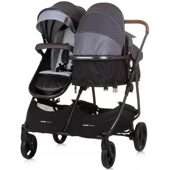 Carucior gemeni Chipolino Duo Smart 2 in 1 Silver Grey Carucior gemeni Chipolino Duo Smart 2 in 1 Silver Grey