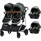 Carucior gemeni Chipolino Duo Smart 3 in 1 Basil Carucior gemeni Chipolino Duo Smart 3 in 1 Basil