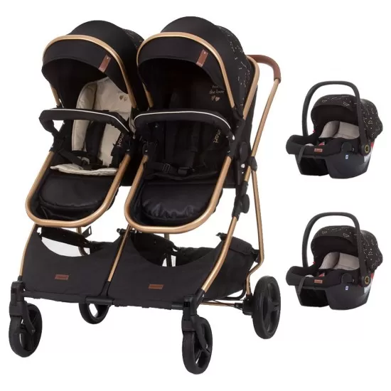 Carucior gemeni Chipolino Duo Smart 3 in 1 Ebony