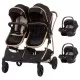 Carucior gemeni Chipolino Duo Smart 3 in 1 Ebony