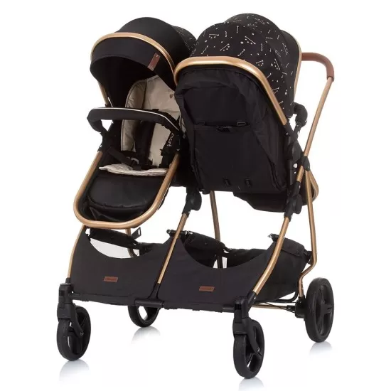 Carucior gemeni Chipolino Duo Smart 3 in 1 Ebony