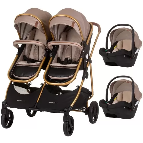 Carucior gemeni 3 in 1 Chipolino Duo Smart Golden Beige Carucior gemeni 3 in 1 Chipolino Duo Smart Golden Beige
