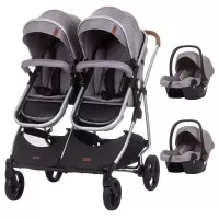 Carucior gemeni Chipolino Duo Smart 3 in 1 Graphite