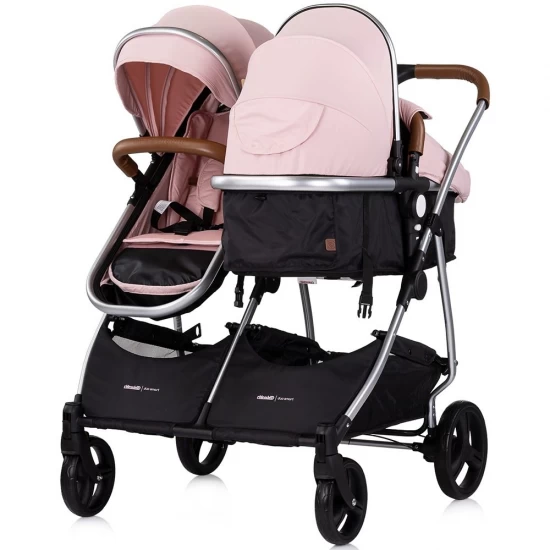 Carucior gemeni Chipolino Duo Smart 3 in 1 Pink Marshmallow Carucior gemeni Chipolino Duo Smart 3 in 1 Pink Marshmallow
