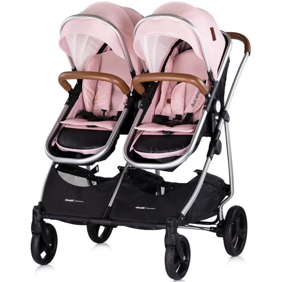 Carucior gemeni Chipolino Duo Smart 3 in 1 Pink Marshmallow Carucior gemeni Chipolino Duo Smart 3 in 1 Pink Marshmallow