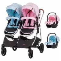 Carucior gemeni 3 in 1 Chipolino Duo Smart Rose Water Sky