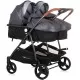 Carucior gemeni Chipolino Duo Smart 3 in 1 Silver Grey