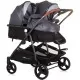 Carucior gemeni Chipolino Duo Smart 3 in 1 Silver Grey