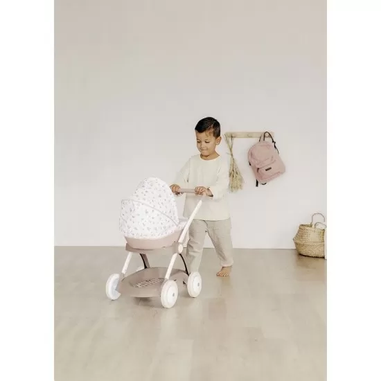 Carucior nou nascut pentru papusi Smoby Baby Nurse Landau Crem