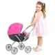 Carucior pentru papusi Chipolino Daisy grey pink linen Carucior pentru papusi Chipolino Daisy grey pink linen