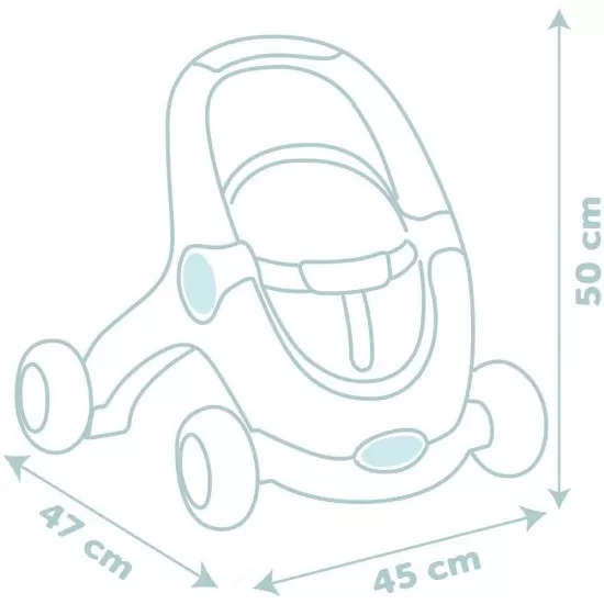 Carucior pentru papusi Smoby Baby Walker 3 in 1 cu papusa Carucior pentru papusi Smoby Baby Walker 3 in 1 cu papusa
