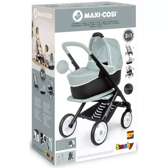 Carucior pentru papusi Smoby Maxi Cosi 3 in 1 Albastru