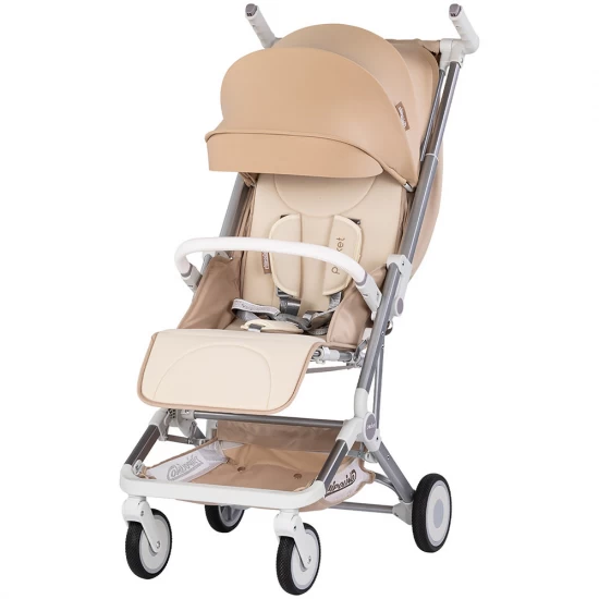 Carucior sport Chipolino Pocket Latte pliabil cu spatar reglabil si cos de cumparaturi