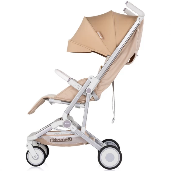 Carucior sport Chipolino Pocket Latte pliabil cu spatar reglabil si cos de cumparaturi
