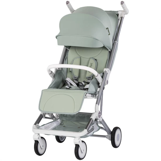 Carucior sport Chipolino Pocket Matcha pliabil cu spatar reglabil si cos de cumparaturi