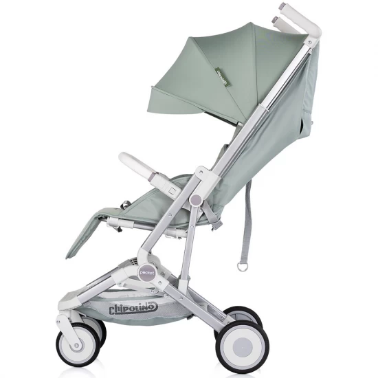 Carucior sport Chipolino Pocket Matcha pliabil cu spatar reglabil si cos de cumparaturi