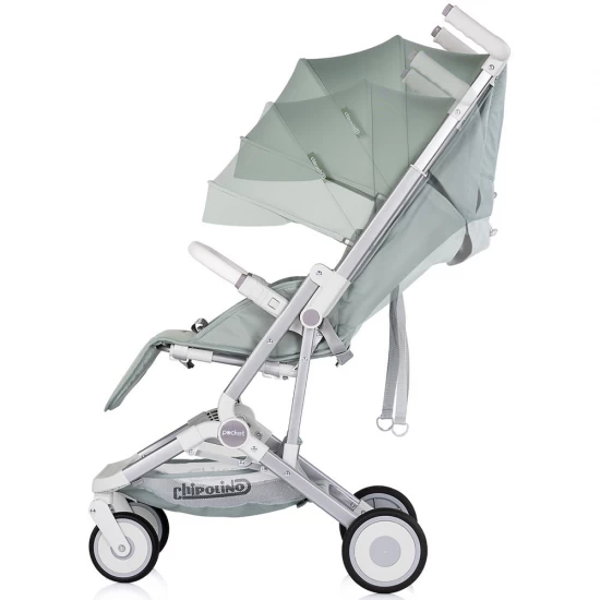 Carucior sport Chipolino Pocket Matcha pliabil cu spatar reglabil si cos de cumparaturi