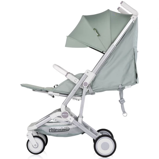 Carucior sport Chipolino Pocket Matcha pliabil cu spatar reglabil si cos de cumparaturi