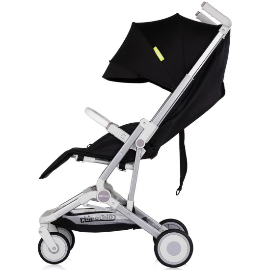 Carucior sport Chipolino Pocket Noir, cadru usor, spatar reglabil, 0-4 ani