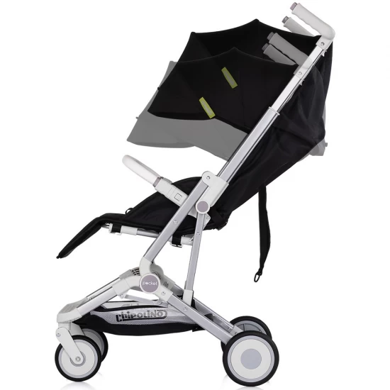 Carucior sport Chipolino Pocket Noir, cadru usor, spatar reglabil, 0-4 ani