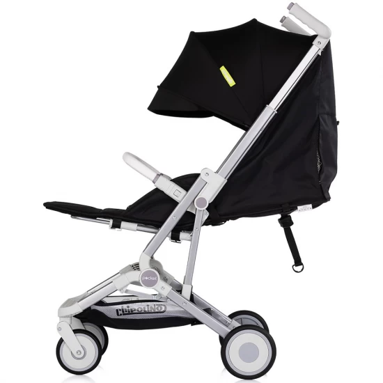 Carucior sport Chipolino Pocket Noir, cadru usor, spatar reglabil, 0-4 ani