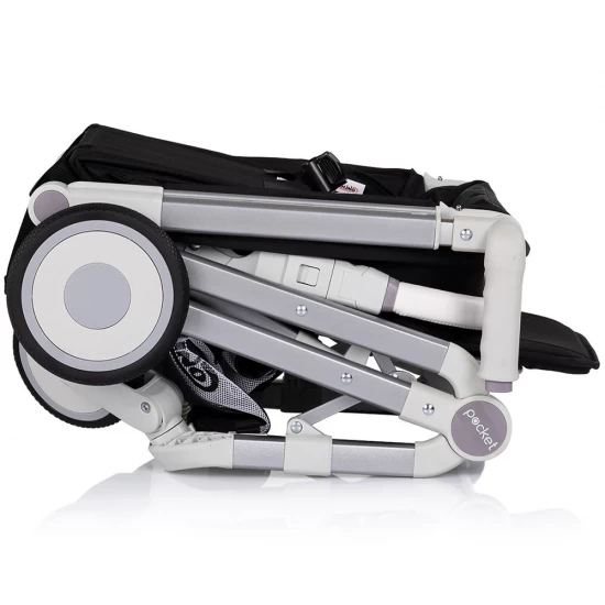 Carucior sport Chipolino Pocket Noir, cadru usor, spatar reglabil, 0-4 ani