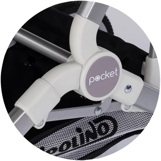 Carucior sport Chipolino Pocket Noir, cadru usor, spatar reglabil, 0-4 ani