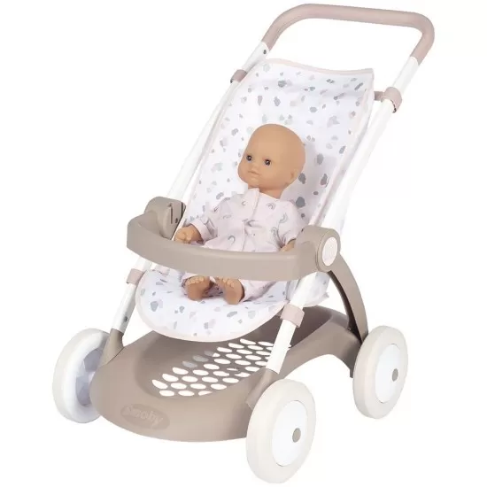 Carucior sport pentru papusi Smoby Baby Nurse Poussette Crem