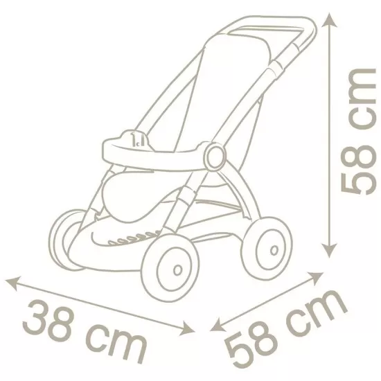 Carucior sport pentru papusi Smoby Baby Nurse Poussette Crem