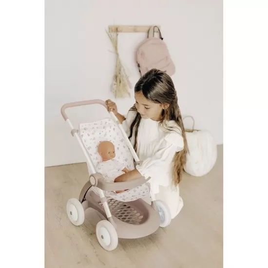 Carucior sport pentru papusi Smoby Baby Nurse Poussette Crem