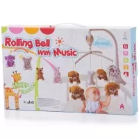 Carusel muzical pentru patut Chipolino Blue Rabbits