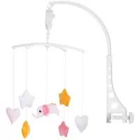 Carusel muzical pentru patut Chipolino Pink Elephant