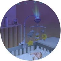 Carusel muzical pentru patut cu proiector Chipolino Penguin