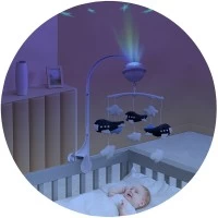 Carusel muzical pentru patut cu proiector Chipolino Avioane