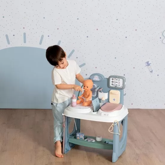 Centru de ingrijire pentru papusi Smoby Baby Care Center albastru cu accesorii Centru de ingrijire pentru papusi Smoby Baby Care Center albastru cu accesorii