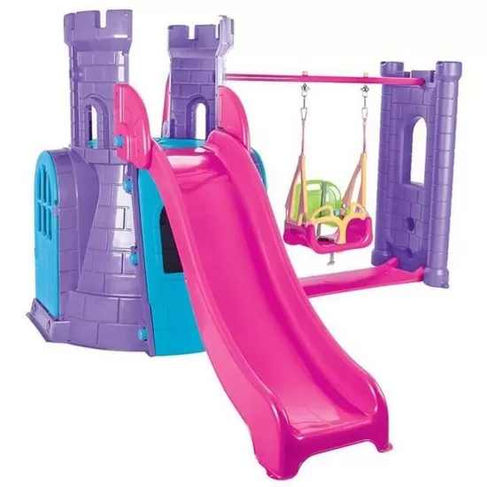 Centru de joaca Pilsan Castle Slide and Swing Set Purple Centru de joaca Pilsan Castle Slide and Swing Set Purple