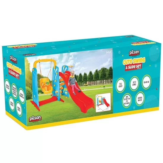 Centru de joaca Pilsan Cute Slide and Swing Set Centru de joaca Pilsan Cute Slide and Swing Set